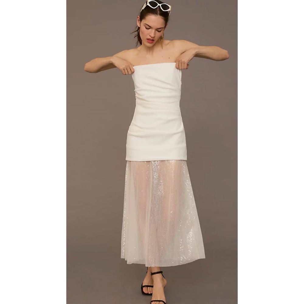 MISHA Strapless Sheer Dress